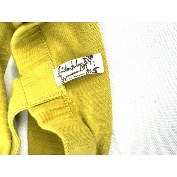 Intimately Free People Yellow Green Ribbed Crop Tank Top M Y2K Festival Grunge - Picture 3 of 7
